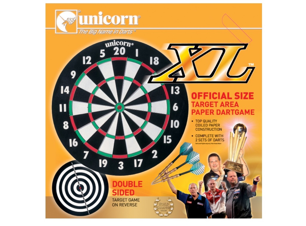 Dartboard PaperXL 2Side Unicorn