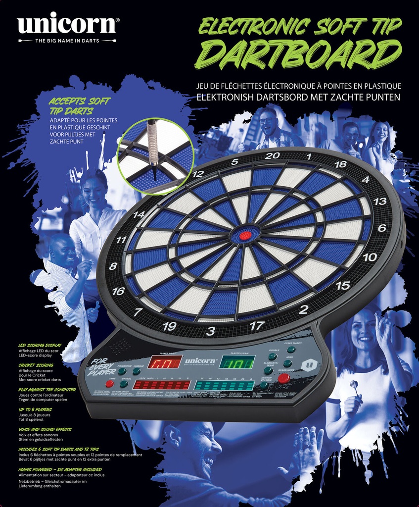 Soft Dartboard Led Electronic Unicorn