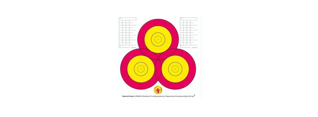 Target Face 40cm 3-Spot Danage